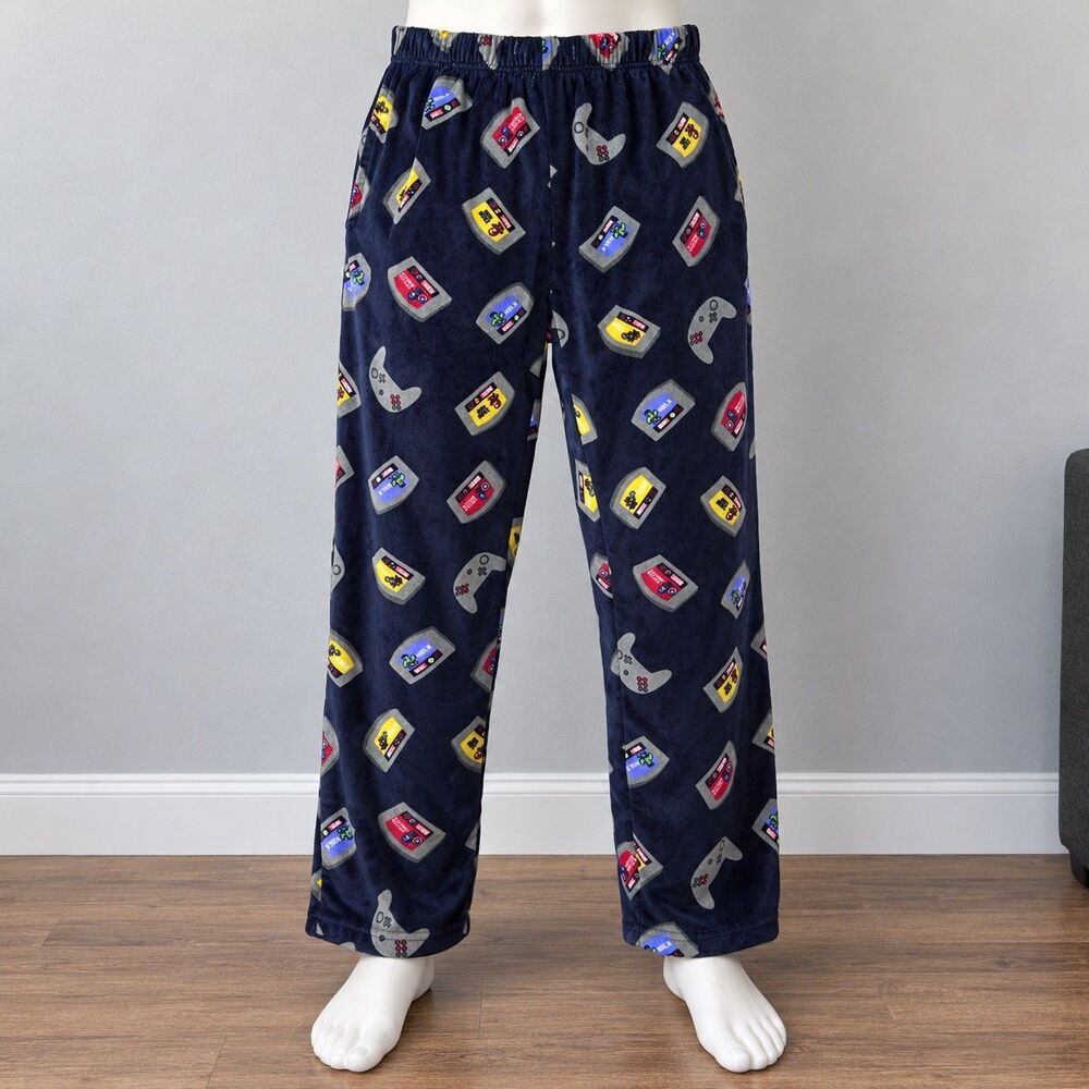 Aeropostale Marvel Gamer Pajama Pants Mens M Navy Fleece Video Game Controllers